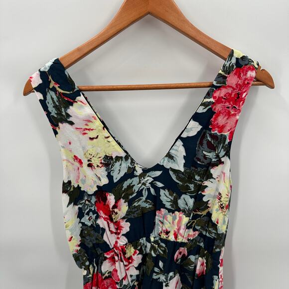 Mink Pink Lulu's Nothing Like the Wild Blue Floral V -Neck Print Romper// S - Picture 10 of 15